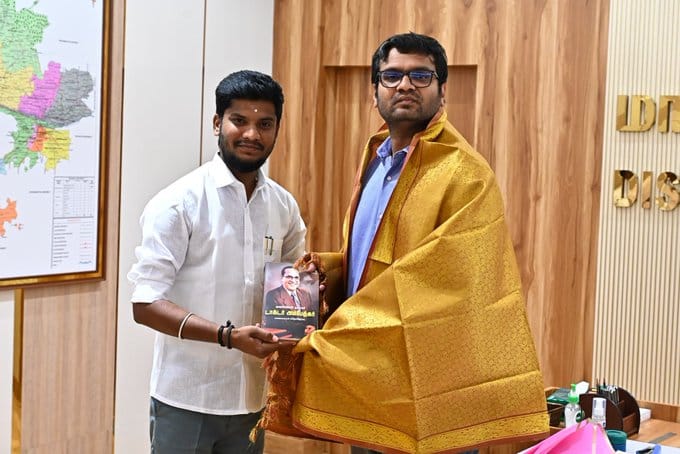 திருச்சி மாநகராட்சி ஆணையர் L. மதுபாலனை சந்தித்த TVK ரமேஷ் MLA
