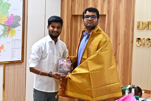 திருச்சி மாநகராட்சி ஆணையர் L. மதுபாலனை சந்தித்த TVK ரமேஷ் MLA